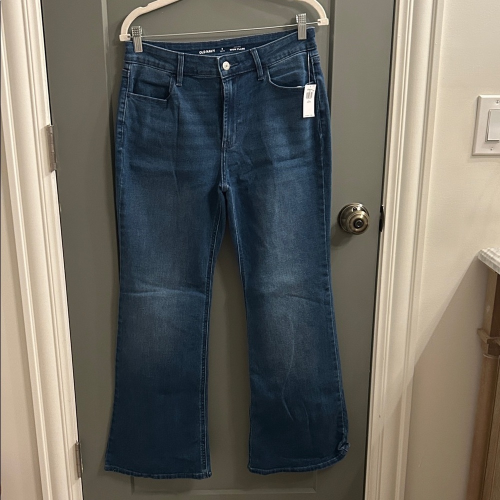 Old Navy Dark Blue Flare Jeans Women’s Size 8petite